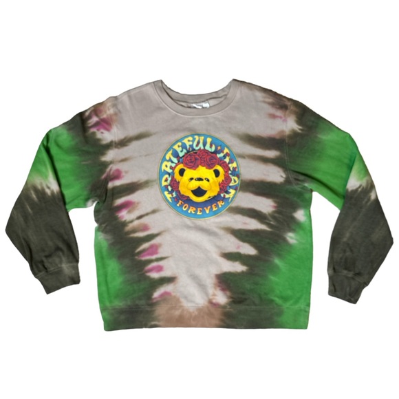 Tops - GRATEFUL DEAD LONG SLEEVE CREW NECK TIE DYE PLUS SIZE SWEATSHIRT